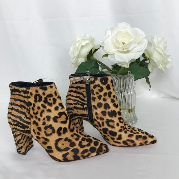 Antonio Melani Leopard/Tiger Print Fur Bootie - Picture 9 of 16